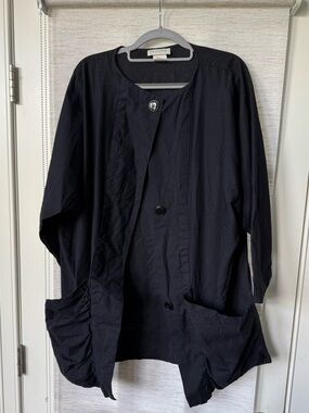 Vintage Oscar de la Renta Black Cotton Oversized Jacket